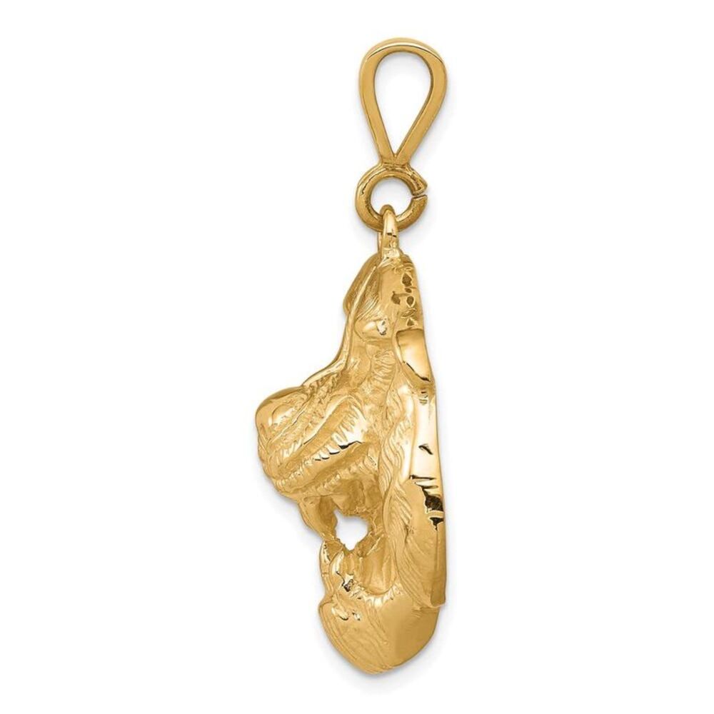10k Yellow Gold Solid Polished Tiger Head Charm - image 6